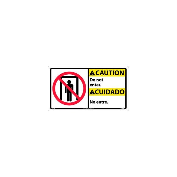National Marker Co Bilingual Plastic Sign - Caution Do Not Enter CBA9R - main
